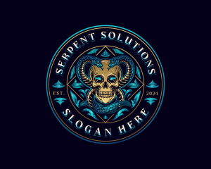 Serpent Skull Snake logo design