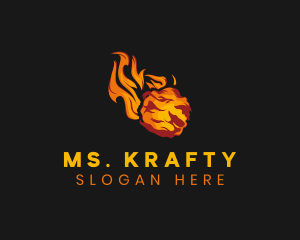Abstract Blazing Flame Logo