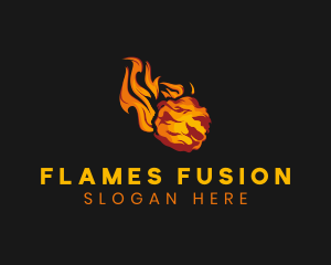 Abstract Blazing Flame logo design