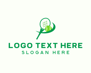 Green - Tennis Racket Ball logo design