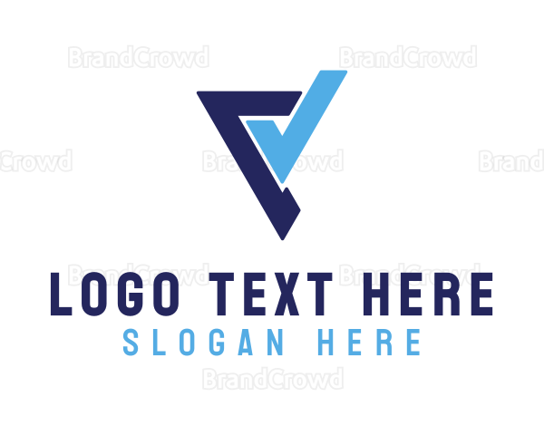 Check Stroke Letter V Logo