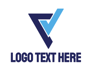 Approval - Blue Stroke V logo design