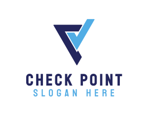 Check - Check Stroke Letter V logo design