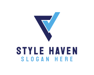 Team - Check Stroke Letter V logo design