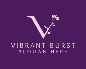 Floral Plant Letter V logo design