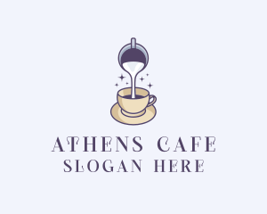 Milk Coffee Cafe logo design