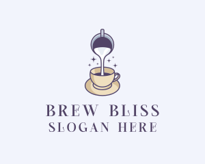 Brew - Milk Coffee Cafe logo design
