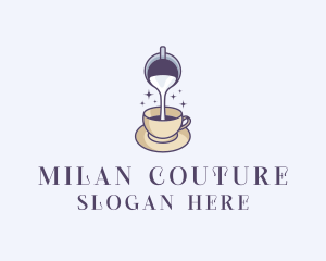 Milk Coffee Cafe logo design