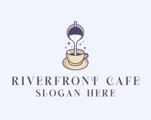 Milk Coffee Cafe logo design