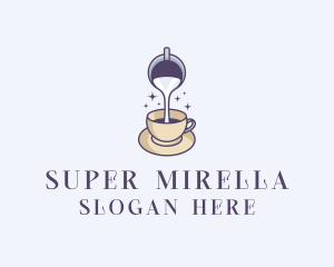 Teacup - Milk Coffee Cafe logo design