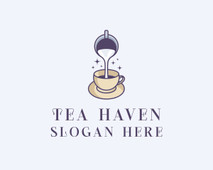 Teacup - Milk Coffee Cafe logo design