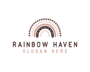 Rainbow Kindergarten Boho logo design