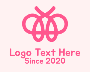 Bug - Pink Butterfly Monoline logo design