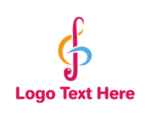 Concert - Colorful G Clef logo design