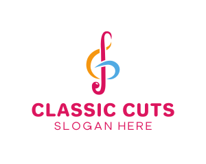 Musical G Clef Note logo design