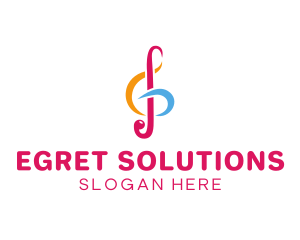 Musical G Clef Note logo design