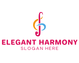 Classical - Musical G Clef Note logo design