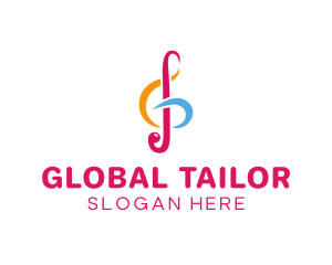 Musical G Clef Note logo design