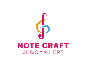 Note - Musical G Clef Note logo design