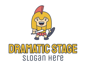 Kid Warrior Costume logo design