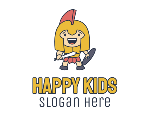 Kid Warrior Costume logo design