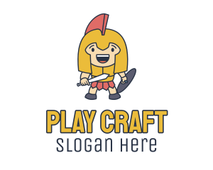 Kid Warrior Costume logo design