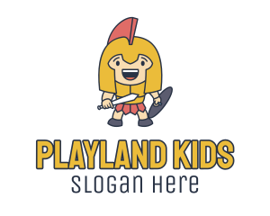 Kid Warrior Costume logo design