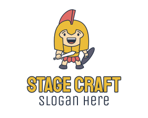 Kid Warrior Costume logo design