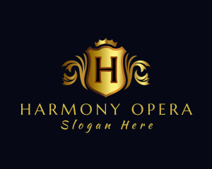 Opera - Ornate Royal Shield Crest logo design