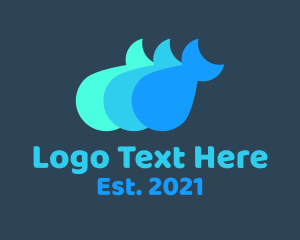 Sea Creature - Blue Minimalist Fish logo design