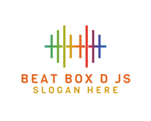Dj - Rainbow DJ Equalizer logo design