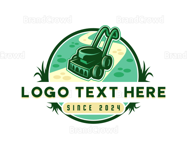 Lawn Mower Gardening Logo