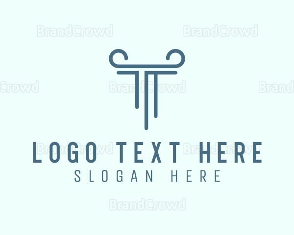 Pillar Column Letter T Logo