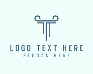 Letter T - Pillar Column Letter T logo design