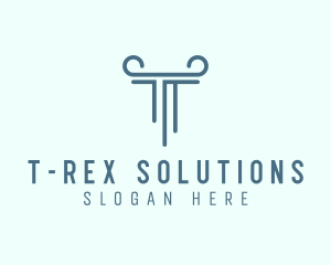 Pillar Column Letter T logo design