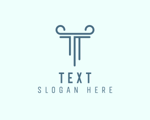 Pillar Column Letter T logo design