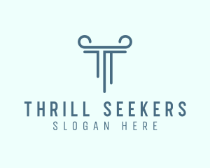 Pillar Column Letter T logo design