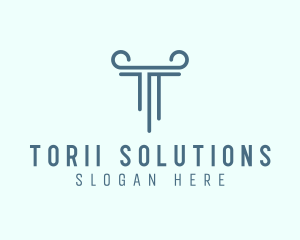 Pillar Column Letter T logo design