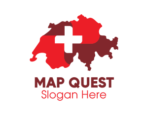 Health Cross Switzerland Map logo design