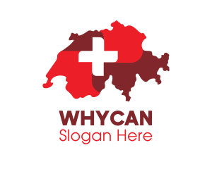 Land - Health Cross Switzerland Map logo design
