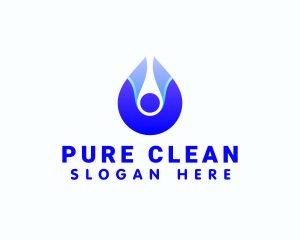 Disinfecting - Plumber Water Droplet logo design