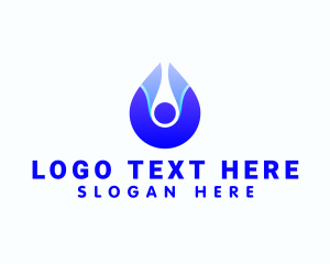 Pool Cleaner - Plumber Water Droplet logo design