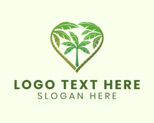 Travel Agency - Palm Tree Heart logo design