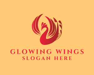 Mythical Phoenix Wings logo design