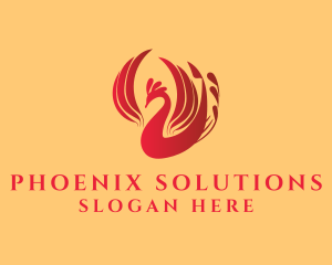 Mythical Phoenix Wings logo design