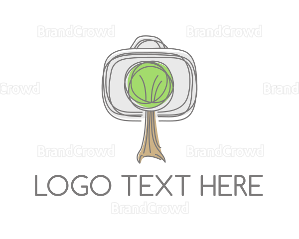 Camera Tree Sketch Logo