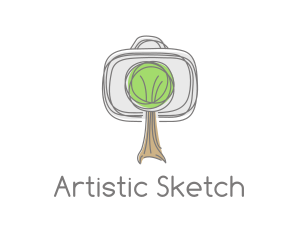 Draw - Camera Tree Sketch logo design