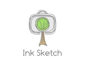 Sketchy - Camera Tree Sketch logo design