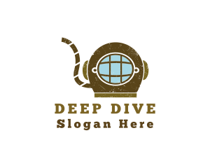 Dive - Grunge Scuba Helmet logo design