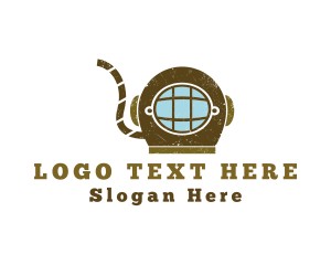 Texture - Grunge Scuba Helmet logo design